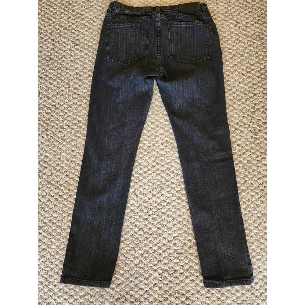 LRL Lauren Jeans Co. Ralph Lauren Size 6 Modern Black Denim Stripe Skinny Jeans - Picture 2 of 8